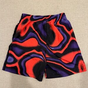 Nike Kids Vibrant Red and Purple Swirl Shorts